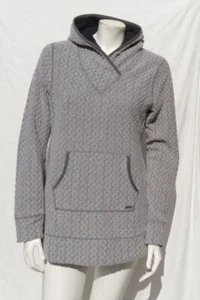 $149 PRANA US Women’s M Gray Cable Knit Hooded SYBIL Sweater Pullover Tunic Top - Picture 1 of 6