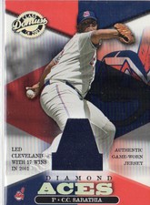 2001 Donruss Class of 2001 Diamond Aces Baseball Card #A18 C.C. Sabathia/550 Jsy