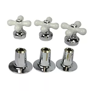 9400005 Kit rimodellamento vasca/doccia 3 manici a croce porcellana - Foto 1 di 2