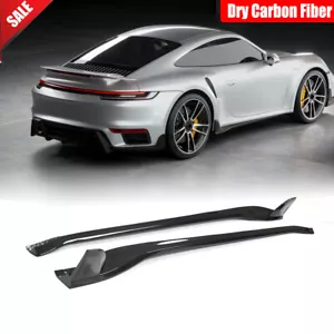 For Porsche 911 992 Turbo S 2019+ Dry Carbon Side Skirt Extension Lip Spoiler - Picture 1 of 12