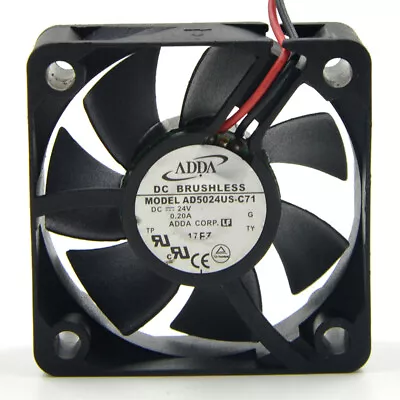 For ADDA AD5024US-C71 24V 0.20A 5CM 5020 2-pin Inverter cooling fan - Image 1 of 4