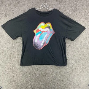 The Rolling Stones Rainbow Logo 2 Sided T Shirt Adult L/XL Black Pride - Picture 1 of 10