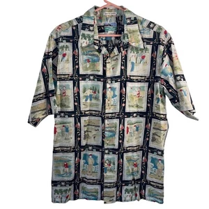 Reyn Spooner Shirt Vintage Mens Size L Golf Short Sleeve Pure Cotton Multicolor - Picture 1 of 7