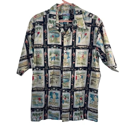Reyn Spooner Shirt Vintage Mens Size L Golf Short Sleeve Pure Cotton Multicolor - Image 1 of 4
