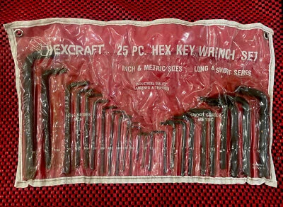 HexCraft 24 Piece Hex Key Wrench Set SAE and MM .05"-3/8" & 1.27-10mm M5 - Image 1 of 2