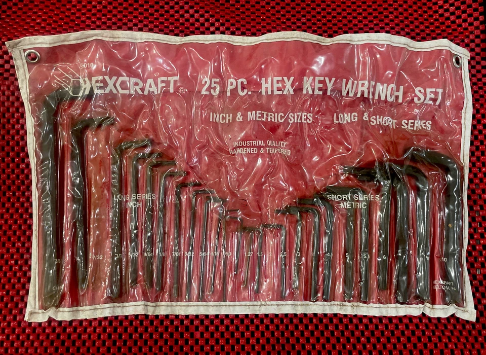 HexCraft 24 Piece Hex Key Wrench Set SAE and MM .05"-3/8" & 1.27-10mm M5 - Image 1 of 2