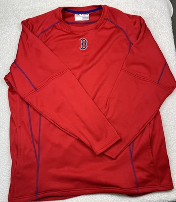 Boston Red Sox Majestic Long Sleeve Pullover Red 2XL Warmup - Image 1 of 4