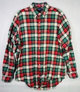 Polo Ralph Lauren Men's L The Big Shirt Flannel Plaid Button Down Vintage 90s - Picture 1 of 7