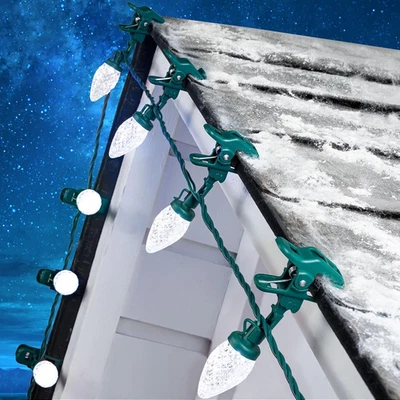 C9 Outdoor Christmas Lights 100 LED 81FT Waterproof with 100 Spring Clips - Image 1 of 4