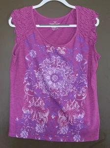 Camiseta sin mangas Faded Glory para mujer talla XL 16/18 ciruela magenta estrás ligera - Imagen 1 de 4