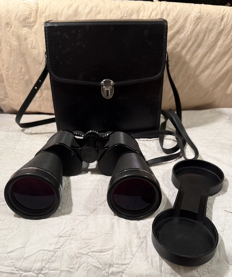 ORION BINOCULARS  Black  8x56 Field 6’ Lens Cap & Case Bak 4 Nice Condition - Image 1 of 4