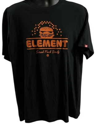 Camiseta Element Served Fresh Daily Hamburguesa Skate Manga Corta Negra Talla XL Foto 1 de 4