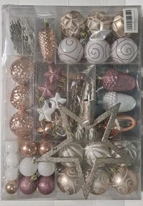 110 Pc Christmas Hanging Ornaments Unbranded New In Box Glitter Multicolor  - Picture 1 of 6