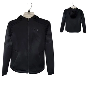 Under Armour Boys Full Zip Long Sleeve Hoodie Jacket Youth Medium Color Black  - Picture 1 of 7