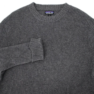 Patagonia Recycled Wool Sweater Mens Medium hex grey cuffed sleeve knit jumper - Image 1 of 4