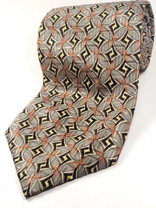 JHANE BARNES Handmade in ITALY 100% Seide Krawatte Herren braun orange schwarz NEU - Bild 1 von 4