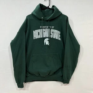 Michigan State Spartans ComfortBlend Hanes EcoSmart Hoodie Men’s 2XL Green - Picture 1 of 5