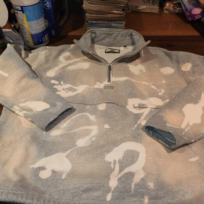 Kith Quater 拉链连帽衫男式中号 Grafiti Splatter 迷彩穿一次 — 第 1/4 张图片