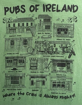 Camiseta de manga corta Pubs Of Ireland XL verde Pubs Of Ireland para hombre Foto 1 de 4