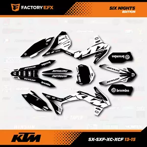 Blk White Graphics Kit fits KTM 13-15 SX SXF XC XCF 125 150 200 250 300 450 2014 - Foto 1 di 3