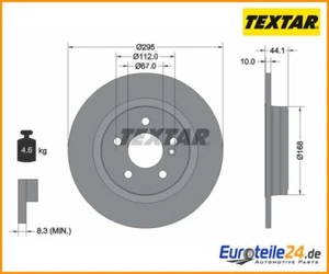 2pcs Brake Disc Pro Textar 92254903 for Mercedes-Benz - Picture 1 of 1