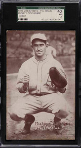 1926-29 Exhibits Postcard Back Brown Mickey Cochrane HOF RC Rookie Card SGC 3
