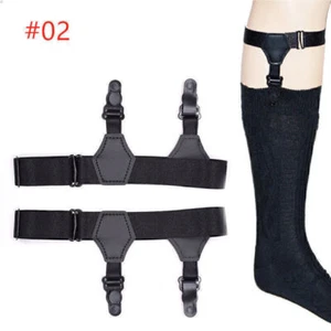Men's Sock Stays Garters Suspender Elastic Strap Adjustable Hold Up Braces Clips - Picture 1 of 5