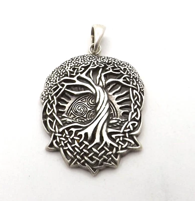 Sterling Silver Celtic Knot Roots Tree of Life Charm Pendant Peter Stone PSCL - Image 1 of 4