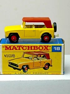 Matchbox No. 18 International Scout Field Car with Original Box, Nice - Picture 1 of 16