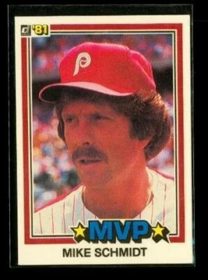 Vintage 1981 DONRUSS MVP Baseball Trading Card #590 MIKE SCHMIDT Phillies - Image 1 of 2
