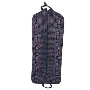 Vera Bradley Vintage Blue Floral Garment Hanging Bag Retired Royal Pattern USA - Picture 1 of 11