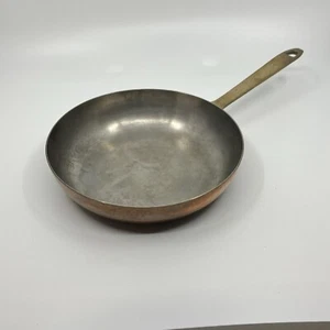 Vintage  Paul Revere 1801 Copper Stainless Steel  Fry Pan 10.5"  Brass Handle - Picture 1 of 4