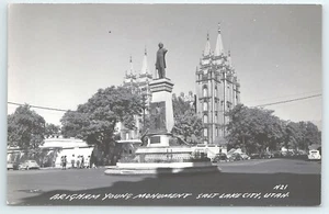 Postcard RPPC Brigham Young Monument Salt Lake City Utah - Picture 1 of 2