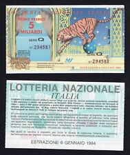 Billet Loterie National Italie - " Nous Avons Parié Que " 1994