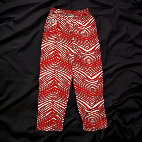 Vintage ZUBAZ Ohio State Buckeyes Lounge Pants Large Striped OSU Mens Size XL Cover