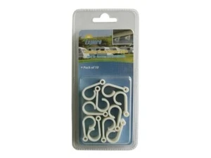 Paquete de 10 ganchos de riel de toldo para EE. UU. cable de luz accesorio de plástico blanco soportes clips - Imagen 1 de 1