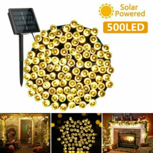 Solar Fairy String Light50M 500 LED Outdoor Garden Christmas Wedding Party Decor - Picture 1 of 12