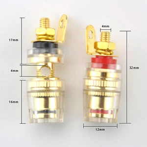 12x Speaker Terminals Copper Binding Post 4mm Banana Jack Audio Connector 32mm - Picture 1 of 5