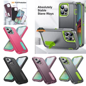 For Apple iPhone 14 /Plus Pro Max Hybrid Hybrid Shockproof Kickstand Case Cover - Picture 1 of 57