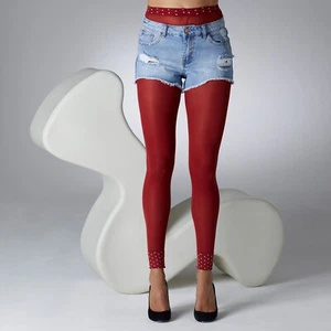 Gipsy Polka fußlose Strumpfhosen mit gepunkteter Manschette - 2 Farben (Made in Italy) - Bild 1 von 4