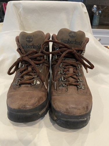 STIVALI vintage Timberland EURO HIKER Trail 95310 marroni in pelle alla caviglia donna taglia 6 5 m