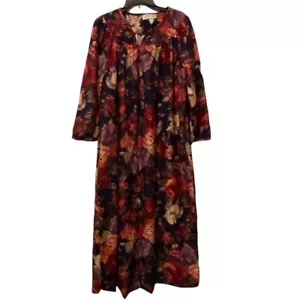 Vintage Herbcraft II Floral 3/4 Zip Robe House Coat Caftan M Dress Cottagecore - Bild 1 von 4