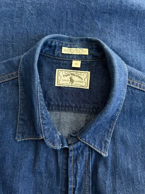 Vintage 1970s 80s Polo Western Ralph Lauren Denim Shirt Sample | xlarge - Image 1 of 4