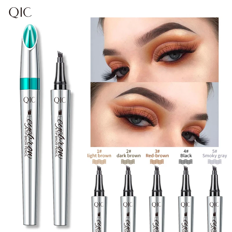 Waterproof Eyebrow Tattoo Pencil– 4 Fork Tip Liquid Brow Pen, Long-Lasting Liner - Image 1 of 1