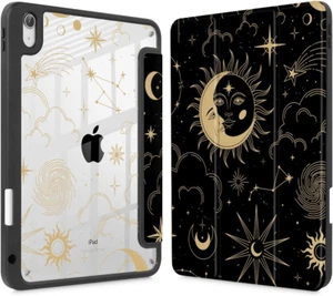 iPad 10th Gen 10.9" Case – Moon & Star Cover w/ Pencil Holder, Clear Back - Picture 1 of 7