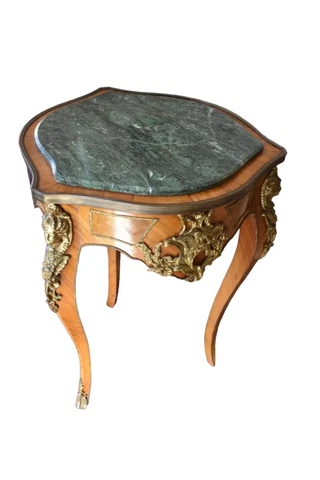Vintage Marble Top Louis XV Style Center or End, Accent Table Cover