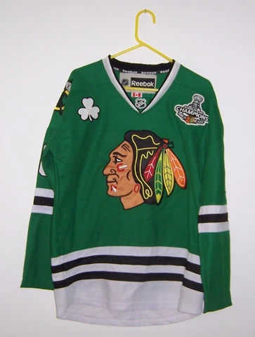 Chicago Blackhawks Reebok Patrick Kane St. Patrick’s Day Green Jersey Sz 48 NEW Cover