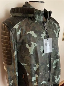 TIGER New Men’s Fitted Modern Style Leather Hooded Jacket Size XL US (4XL EU) - Picture 1 of 20