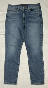 Level 99 High Rise Skinny Ankle Jeans Women's Size 12/31 Nostalgic Blue Stretch - Picture 1 of 5