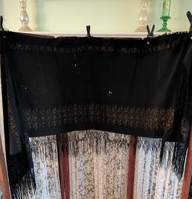 Lote de disfraces de piezas vintage antiguo de lana negra bordado TLC COMO ESTÁ # 5 Foto 1 de 4